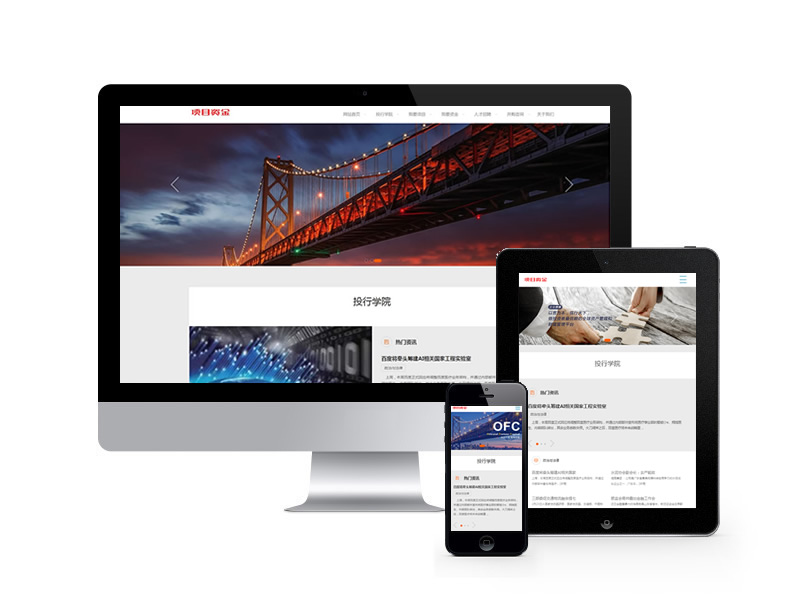 項目資金投資管理類網站織夢模板(自適應手機端)