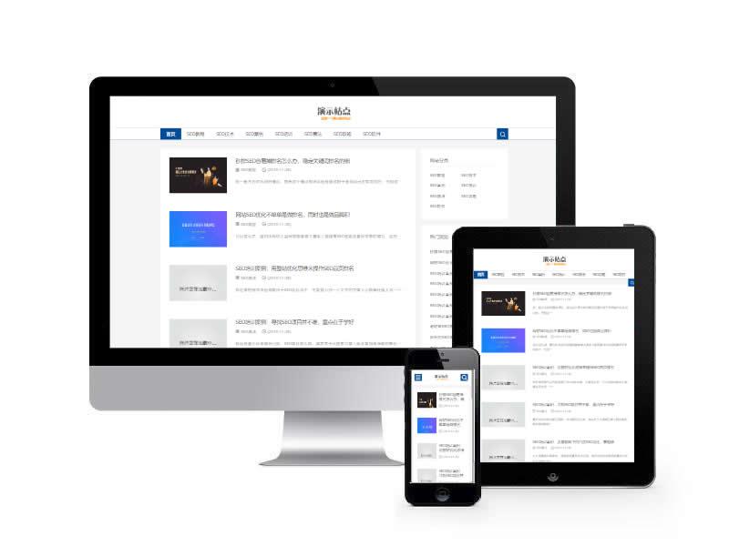 SEO優化教程資訊類網站pbootcms模板(自適應手機端)