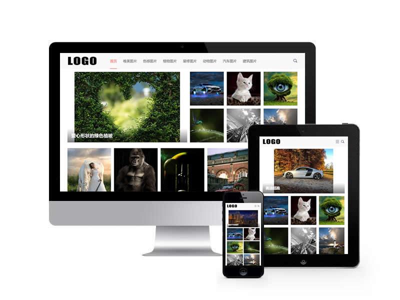 圖片展示類網站pbootcms模板(自適應手機端)