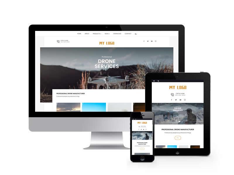 無人機外貿類網站pbootcms模板(自適應手機端)